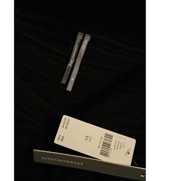 NWT By Anthropologie V-Neck Chenille Midi Dress $248 X-SMALL Black - Picture 7 of 7